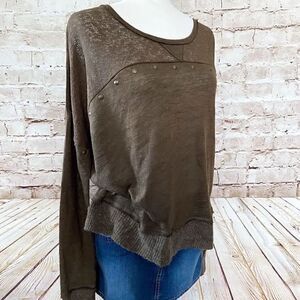 Miss Me studded dolman burnout top